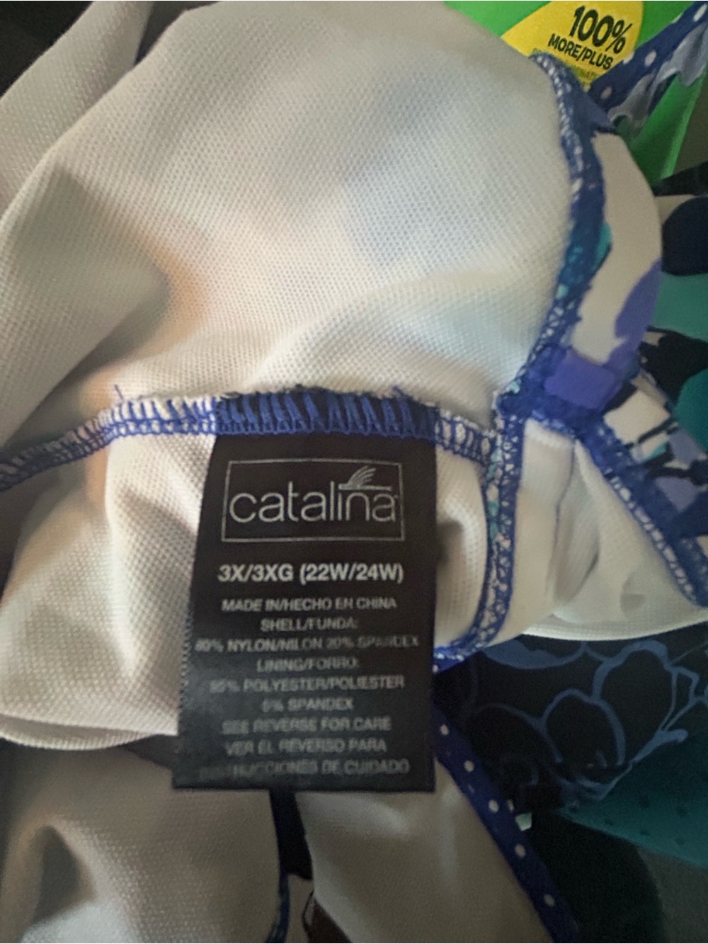 Catalina Blue and Teal Floral V-Neck Tankini Top - Picture 4 of 4